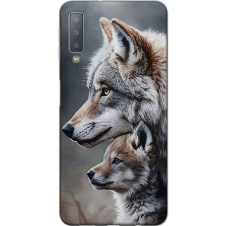 Samsung Galaxy A7 (2018) Läpinäkyvä kuori Sudet Villi Susi Eläin Mystiikka