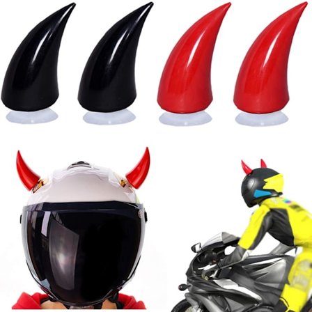 4 kpl Paholaisen Sarvet Imukappaleilla (Kypärä Ei Sisälly), Motocr