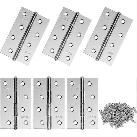 Ruostumattomasta teräksestä valmistetut saranat Huonekalujen oven saranat Saranaliittimet ruuveilla 89*54mm 6 kpl