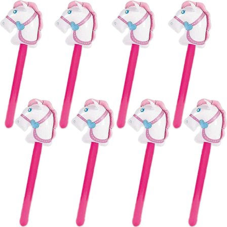 8 stk. Jumbo Oppustelige Kæpheste Balloner - 94 cm Pink Kæphest Cowboy Tema Fest