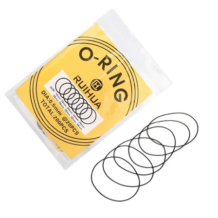 200 kpl O-rengas vedenpitävä kumitiiviste kellon takakannen tiivisteet korjaustyökalu (0,5 mm)