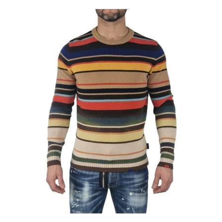 Bob, Round-neck Knitwear Brązowy, Mężczyzna, Rozmiar: XL