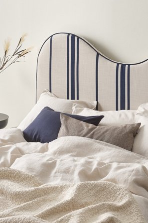 Jotex - Sengegavl 180 Cm Beige/blå - STRÅHOLMEN - Kjøp Sengegavler hos Jotex