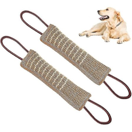 Bidende pølse træk legetøj, bidende pølse til hunde, bidende pølse til hunde blød, 2 stk 30cm bidende pølse til hunde, bidende pind med to løkker Hy