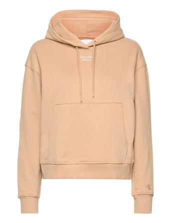 Stacked Logo Hoodie Hoodie Beige Calvin Klein Jeans