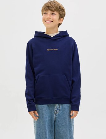 Jack & Jones Jornorrebro Emb Sweat Hood Noos Jnr - Navy - 176