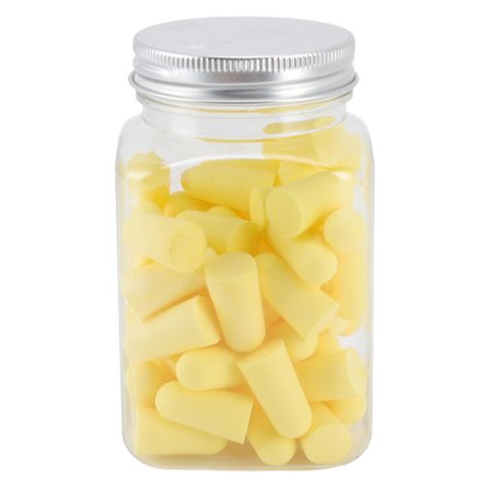 60 stk. gule bløde ørepropper til støjreduktion og lydblokering