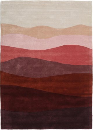 Tapis De Laine Abstrait Feeling Handtufted Bourgogne Rouge Oeko-Tex