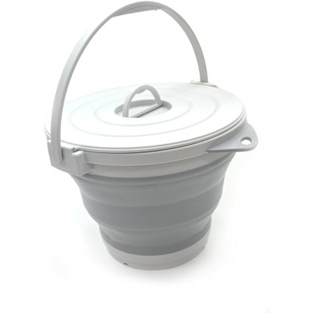 10L hopfällbar fiskehink med låsbart lock - hopfällbar rund hink