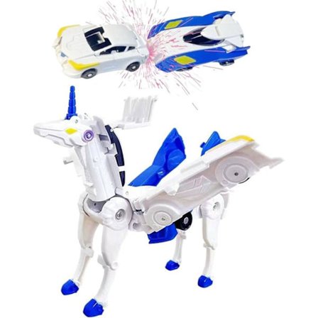 2-i-1 Transformer Car Unicorn – Magnetic Transforming Car & Robot Toy for Kids