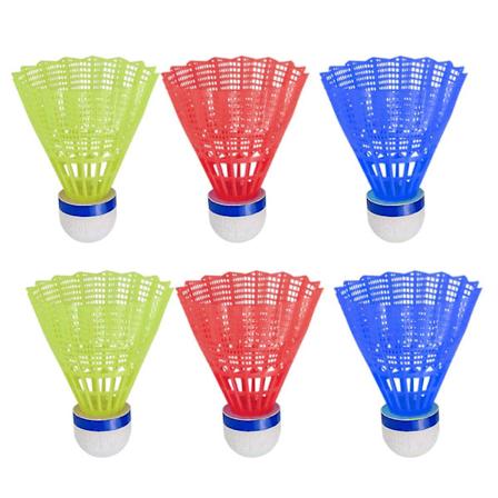 6 stk. Lysende Badmintonbolde LED Skum Plast Sport Badminton Farverige Lysende Fjerbolde