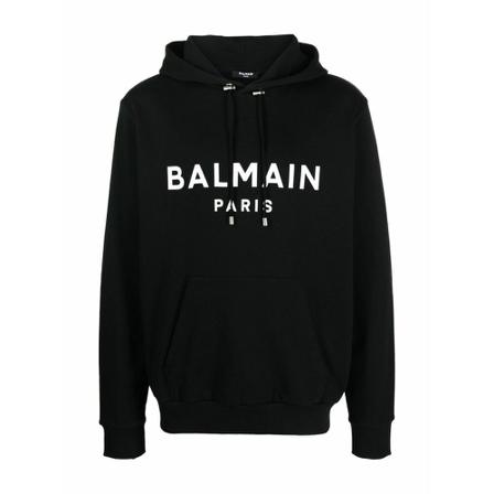 Balmain, Logo Hoodie Zwart, Heren, Maat:S