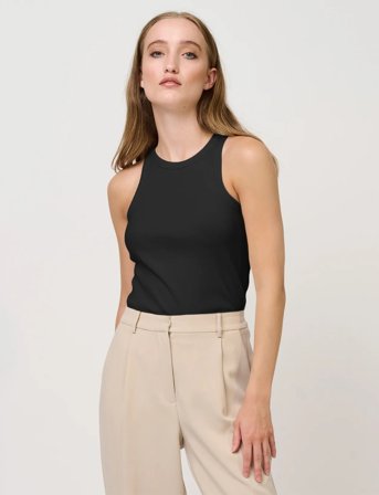 Bruuns Bazaar Katybb Rib Tank Top - Black - L