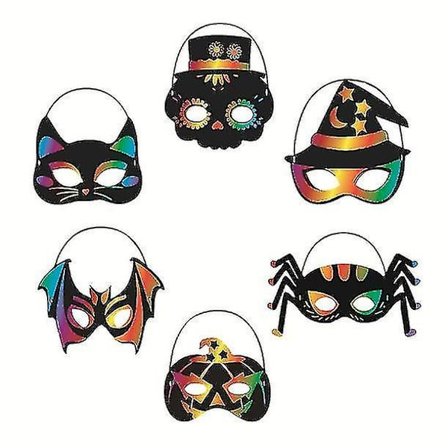 Scratch Painting Diy Mask Halloween Party Dance Mask Holiday Dekoration
