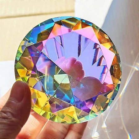 60 mm K9 Krystal Diamant Papirvægt Dekorativ Regnbue Maker Prisme Glas Diamanter Bryllupsværelse Skrivebordsornamenter B (FMY)