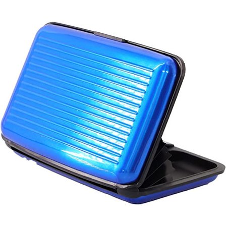 RFID-blokkerende kredittkortboks (blå), kortbeskytter, aluminium, mann