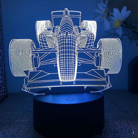 Formel 1 F1 Racing Car 3d LED nattlampa för sovrum Supercar lavalampa Barnrum Dekor Födelsedagspresent till pojkvän2