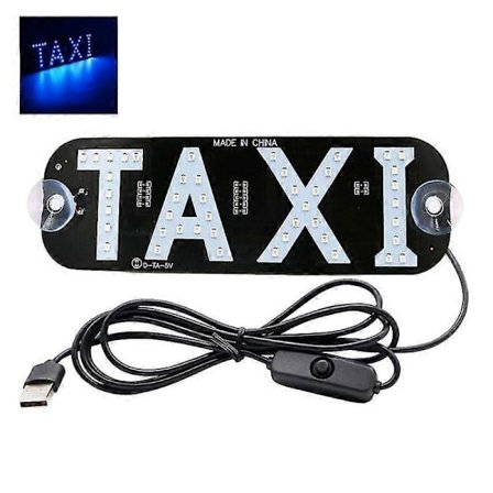 Taxi Lampa Taxi Led Skylt Dekor Taxi Led Lampa, Krok På Bilfönster Med Usb