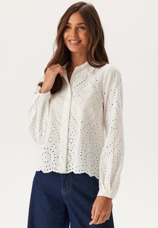 Object Collectors Item - Objbitten L/S RE SHIRT RE SHIR - Cloud Dancer - Kläder - - Bubbleroom