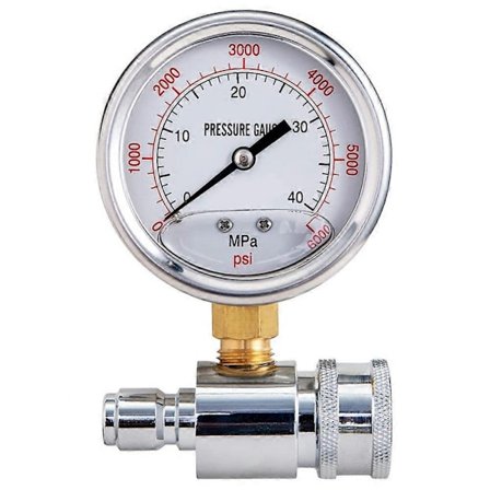 Tryckmätare för högtryckstvätt, 6000 PSI, 3/8 tums snabbkoppling, tryck[DS]