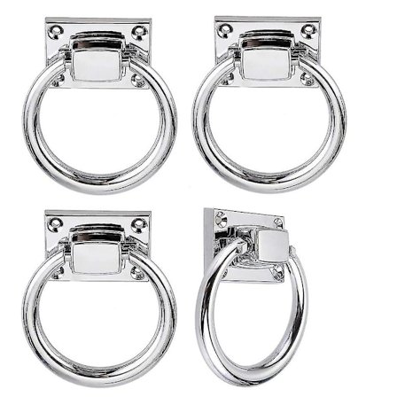 4 st skåp ringhandtag möbelknoppar draghandtag för dörrlåda sängbord (silver)