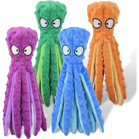 Hund Squeaky Toys Mjuk Plysch Hund Interaktiva Leksaker med Crinkle Pap