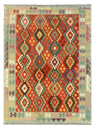 Kilim Afghan Old Style Rug Oriental Green/Brown (Wool, Afghanistan)