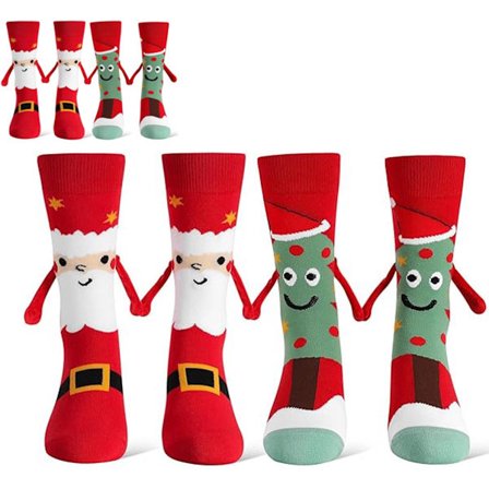 Julstrumpor - Julstrumpor - 4 par julstrumpor som håller händer - roliga julstrumpor för par som en gåva till män och kvinnor ...