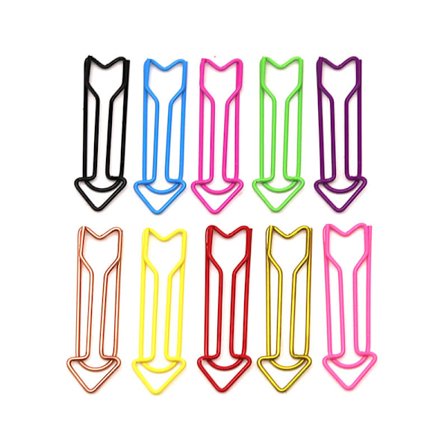 100 stk. Tegneserie Pil Papirclips 10 Farve Pilformede Papirclips Bogmærker Clips Flerfarvet Kontor Skole Jul Nytårsgaver til Kvinder Kollega