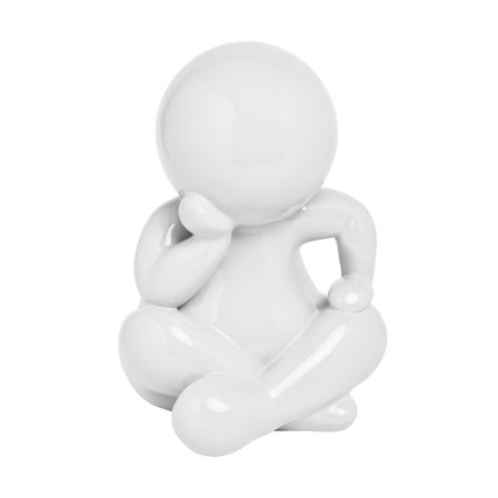 Koristeellinen valkoinen polyresiinihahmo, 25x23x36 cm