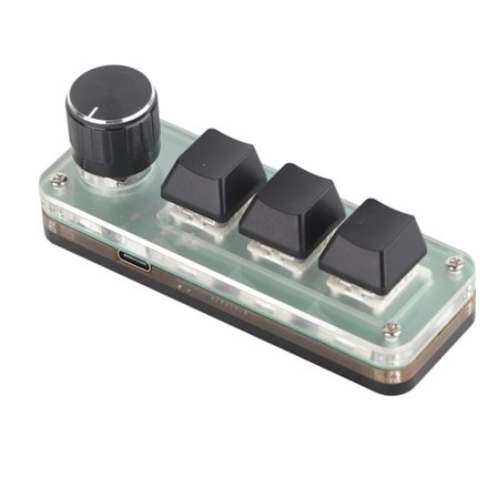 3-tasters lite tastatur Multifunksjonell snarvei RGB-bakgrunnsbelysning USB Mekanisk tastatur med knapp for DIY-programmering
