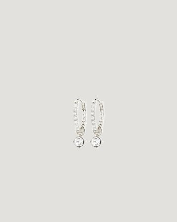Pilgrim JOA crystal hoop earrings Sølvfarvet Smykker Pige - Kids Brand Store