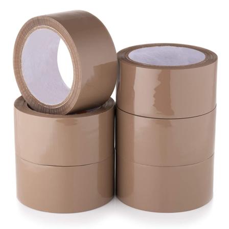 Pakkausnauha, yleiskäyttöinen pakkausnauha, vähäinen melu - 48 mm x 100 m, pakkausnauha muuttoa varten (6 kpl pakkaus - ruskea)