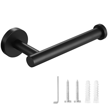 304 ruostumattomasta teräksestä valmistettu WC-paperiteline, musta seinäkiinnitteinen,