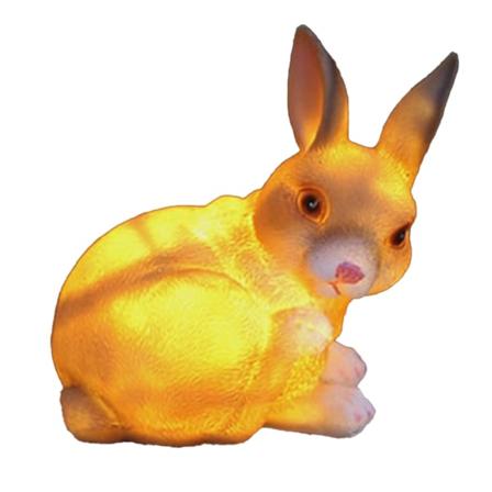 Solar LED-ljus Trädgårdsdekor, djurstaty nattljus för rygg rabbit