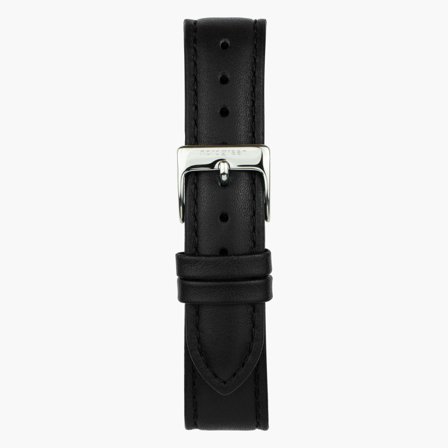 Lederarmband Schwarz - Silber - 32mm