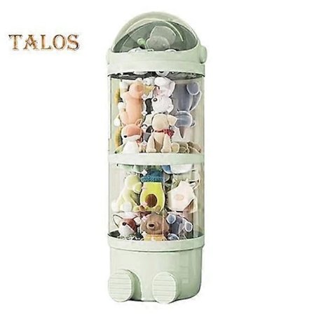 Transparent Vertikal Leketøysorganisator Dukkeoppbevaringsbøtte Stor Kapasitet Støvtett Enkel å Installere Vertikal Kosedyroppbevaringstube grønn M[CO