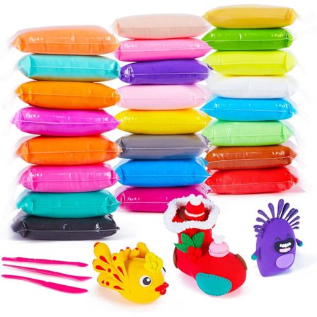 24 väriä Ultrakevyt muovailuvaha, taikavaha, myrkytön muovailuvaha ja -massa, muovailuvaha lapsille työkaluilla, lahja lapsille