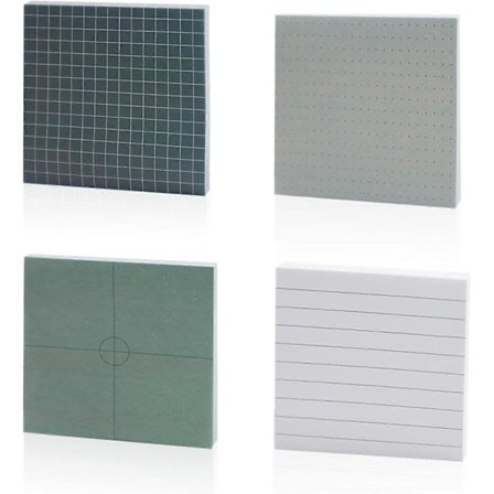 4-pack 240 ark Kreativa självhäftande memoblock, självhäftande anteckningsblock, memoblock, klisterlappar med prickrutnät, rutnät, linjerat, fyra 