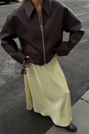 NA-KD Satin Maxi Skirt - Satin nederdele - Gul - EU 34