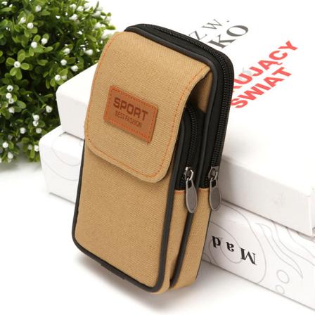 Miesten naiset Fanny Pack -vyölaukku 6,5 tuuman matkapuhelimen vyön kulutusta kestävä rakennustyömaavyö phone case Vertical khaki