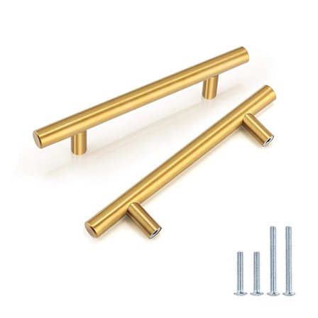 10 kpl ruostumattomia teräskaapin vetimiä kulta keittiö 128 mm reiän etäisyys, T-kahva kaapin oven keittiön oven kahva [ilmainen toimitus]