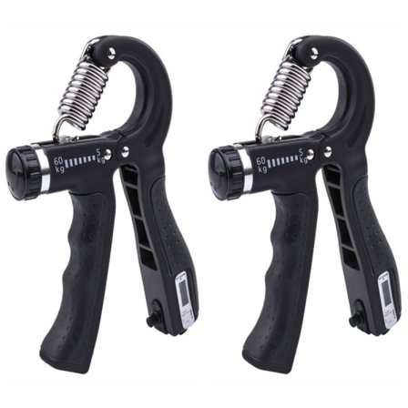 Kädensija/Käden treenaaja säädettävällä vastuksella 5-60 kg 2-pakkaus Musta