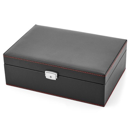Simply Black Faux Leather Watch Case - 10 Watches for Men - Watch boxes