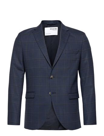 Slhslim-Mylostate Flex Bl Gry Chk Blz B Blue Selected Homme