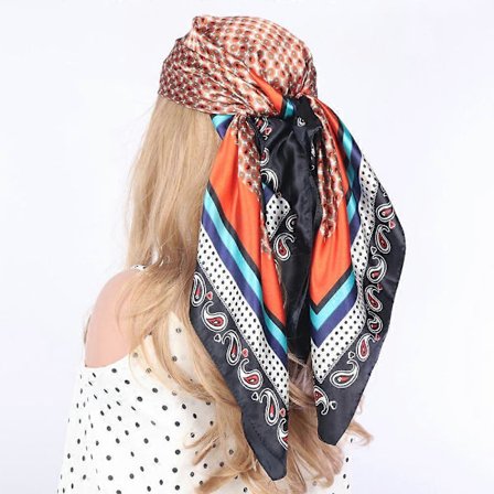 Paisleysilkeskjerf | Silkeskjerf dame | Silke hijab bandana | Hodeskjerf dame - Vintage