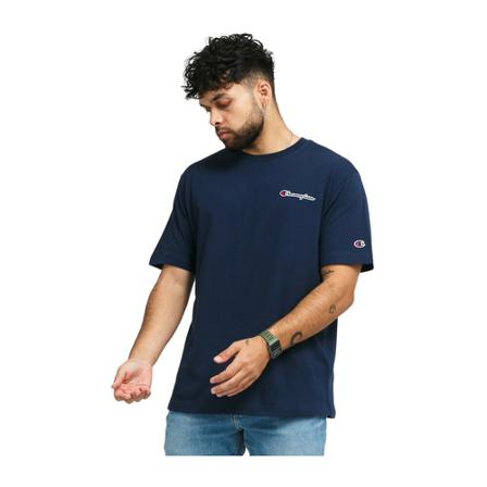 Champion, Embroidered Logo T-Shirt Niebieski, Mężczyzna, Rozmiar: S