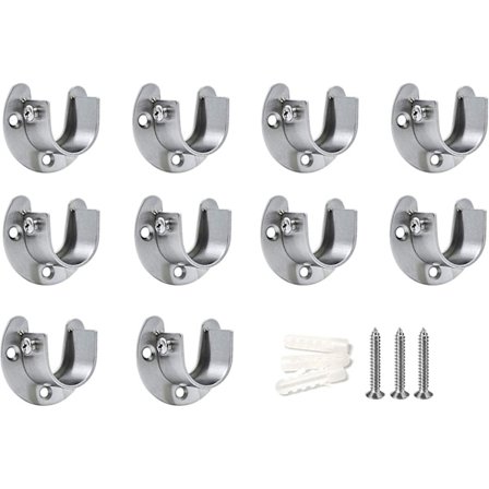 Gardinstångsfäste Garderobsrörfästen Rostfritt Stål U-form för Garderob