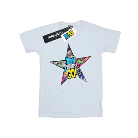 DC Comics Boys Teen Titans Go Star Logo T-Shirt 5-6 år Vit