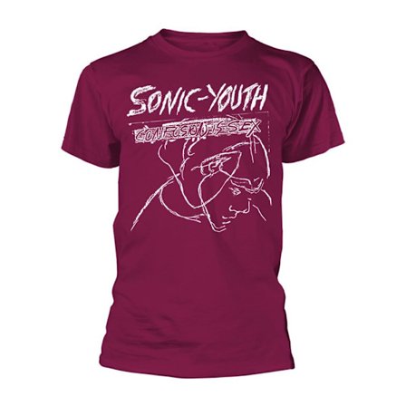 Sonic Youth Unisex Aikuisten Confusion Is Sex T-paita, Burgundy